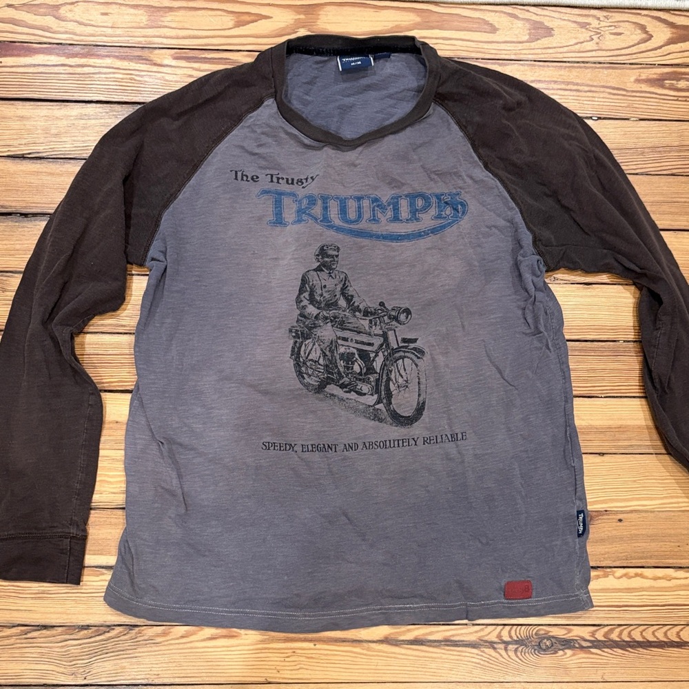 Vintage graphic motorcycle baseball tshirt